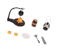 TOWARDSNAN Pile de bois de chauffage miniature réaliste pour maisons de poupée à l'échelle 1/12 Scènes de camping en bois réaliste Scène de camping en plein air