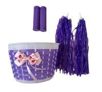 TOWARDSNAN Poignées de guidon de vélo avant pour enfants - En osier - Décoration pour fille - Poignées de guidon en caoutchouc universelles pour enfants