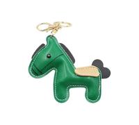 TOWARDSNAN Porte-clés en cuir synthétique souple avec breloque cheval 3D confortable pour une manipulation agréable pendant les activités quotidiennes Porte-clés de voiture, Vert, taille unique