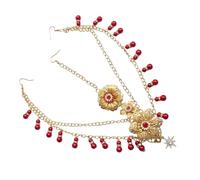 TOWARDSNAN Postiche de mariage vintage réutilisable en résine sans outils nécessaires Assemblage léger Kit de couvre-chef de mariage, Bea rond rouge PS16A1, taille unique