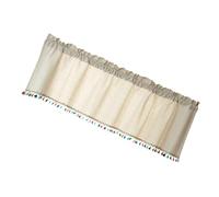 TOWARDSNAN Rideau court à pompons aspect lin - Décoration pour propriétaires et locataires - Décoration de maison - Rideaux courts opaques