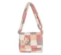 TOWARDSNAN Sac à bandoulière pour université, sac à bandoulière mignon, sac à main à rabat pour femme, sac à main en peluche assorti à l'épaule mignon, sac à main pour le quotidien, a, One Size