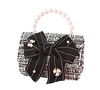 TOWARDSNAN Sac à main coréen pour enfants - Joli sac à main en fausse perle - Petite pochette pour pièces de monnaie - Petit sac à bandoulière pour femme, Noir , One Size