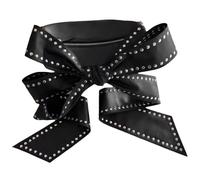 TOWARDSNAN Sac à main en cuir PU avec nœud papillon noir et clouté pour les femmes qui aiment les accessoires distinctifs et à la mode