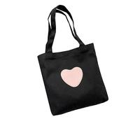 TOWARDSNAN Sac à main en toile avec cœur - Montrez votre personnalité unique et votre charme - Sac fourre-tout en toile, Noir , One Size