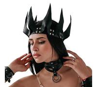 TOWARDSNAN Serre-tête médiéval chevalier Templiers Halloween Couronne Pirate Knight Bandeau Soldat Cosplay Accessoire de cheveux Halloween pour femme Noir