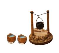 TOWARDSNAN Simulation miniature de la vie de campagne avec seau en bois détaillé pour maisons de poupée 1/6 1/12 décoration de maisons de poupée accessoires