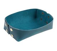 TOWARDSNAN Valet-Tray - Plateau à dés quadrilatéraux - Organiseur de bureau en cuir - Pour porte monnaie et anneaux - Boîte de rangement en cuir - Pour porte-monnaie