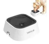 TOWEAR Gamelle d'eau flottante pour animal domestique - 1,5 l - Sans déversement - Anti-débordement - Anti-étouffement - Automatique - Pour chien, chat, chiot - Noir