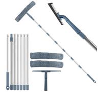 TOWEBOORY 2 en 1 Kit Raclette Vitre Professionnel, 295cm Lave Vitre Telescopique Lave Vitre Démontable, pour Vitres Hautes à L'intérieur et à L'extérieur Verre de Douche