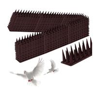 TOWEBOORY 24 Pièces Anti Pigeons pour Balcon, Anti Pigeon pour Balcon Plastique Pique Anti Pigeon Fenetre Pic Anti Chat, pour Balcons, Jardins sur Toits ou Barrières (43 * 4 * 3.5CM) (Marron)