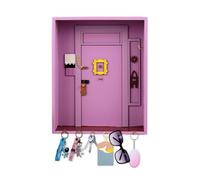 TOWEBOORY Friends - Porte-clés mural avec 6 crochets - Support mural personnalisé pour organiseur de courrier mural et porte-clés pour mur, entrée, salle de bain, salon (violet)
