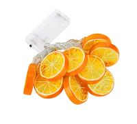 TOWEBOORY Guirlande Lumineuse, 1.5m 10LED Outdoor Lighting Tranche de Citron Guirlande Guirlande Lumineuse à Piles pour Chambre à Coucher, Mariage, Fête et Décoration de Noël (Orange)