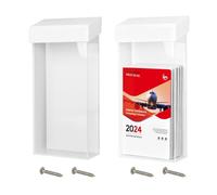 TOWEBOORY Lot de 2 Porte-Prospectus Mural pour L'extérieur, Boîte D'affichage étanche de Dépliants Porte Brochures D'extérieur, pour Bureaux, Restaurants, Façades D'hôtels (Blanc)