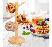 TOWEBOORY Lot de 2 Supports à Bretzels en Bois, Porte-Saucissons Organisateur de Bagels en Forme D'arbre, avec 6 Branches, pour Cuisine, Cafés, Fêtes, événements et Décorations Maison