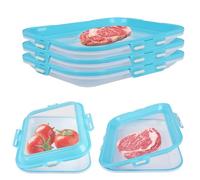 TOWEBOORY Lot de 3 Boîtes a Charcuterie Fresh, Boite a Jambon pour Refrigerateur avec Couvercle Plateau de Conservation des Aliments, Réutilisables, pour Viande, Légumes et Fruits