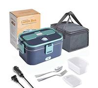 TOWEBOORY Lunch Box Chauffante, 60W 1.8L Gamelle Chauffante Acier Inoxydable Détachable Portable Boîte Electrique Isotherme Chauffante Repas pour Voiture Camion Bureau Travail