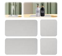 TOWEBOORY Plateau en Terre de Diatomée, Porte-Savon en Terre de Diatomée Pierre Absorbante pour évier, Tapis de Séchage Absorbant, pour Savon à Main, Gobelets, Bouteilles (Blanc)