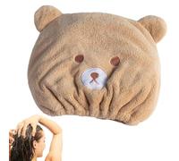Towel Hat for Wet Hair | Soft Cartoon Bear Design Hair Drying Hat | Elastic Shower Turban Quick-Drying Absorbent for Women, Men, Boys, Girls, After Bath, Spa, Swimming for Fast Drying & Gentle Care