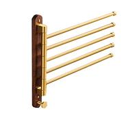 Towel Rack Towel Bar Swing Towel Holder Bathroom Swivel Towel Bar Wall Mounted Rotating Towel Rack Space Aluminum 2/3/4/5Bar Bathroom Shelf Towel Shelf Towel Stand (Size : 5) (Onecolor 4)