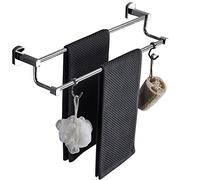 Towel Rail Towel Holder Hanger All Copper Towel Rack 30cm-100cm Double Rod Towel Shelf Bar with 2 Hooks Multi-Funct for Bathroom Shower Kitchen (Color : Multi-Colored, Size : 60cm) (M