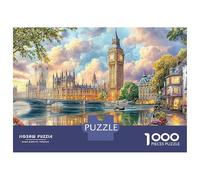 Tower Bridge 1000 Pieces Sustainable Board Thames Londres Mindfulness Puzzle for Adults Reusable Puzzle Relaxation Activity Premium Quality 70x50cm/1000pcs