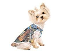 Tower Bridge à Londres - Chemises pour chiens de petite taille - T-shirt extensible léger sans manches - Débardeur rayé