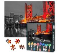Tower Bridge - Casse-tête pour adultes de 1000 pièces, puzzle d'horizon de Californie de Sacramento, puzzle pour adultes, jeux éducatifs amusants ou jouets pour amis aînés 50,8 x 68,6 cm