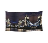 Tower Bridge In London Impression Halloween Bannière à suspendre, fournitures de fête pour réunions de famille, convient aux bateaux et jardins