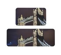 Tower Bridge In London Lot de 2 tapis de sol antidérapants et imperméables pour cuisine