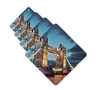 Tower Bridge in London Lot de 4 désodorisants pour voiture - Cartes parfumées à suspendre - Tablettes d'aromathérapie pour voiture, armoire, salle de bain, voiture, miroir intérieur