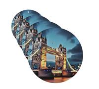 Tower Bridge in London Lot de 4 désodorisants pour voiture - Cartes parfumées à suspendre - Tablettes d'aromathérapie pour voiture, armoire, salle de bain, voiture, miroir intérieur