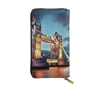 Tower Bridge In London - Portefeuille en cuir pour homme et femme - Portefeuille en cuir avec blocage RFID - Grande capacité - Porte-cartes de crédit - Étui à billets avec fermeture éclair pour
