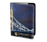 Tower Bridge In London Print 5.5" Passeport Travel Document Wallet Case Élégant Secure Men Women For Travelers, Noir, One Size