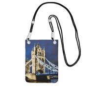 Tower Bridge In London Sac à bandoulière imprimé pour femme, sac à bandoulière, mini sac de voyage, sac de sport, sac pour téléphone, portefeuille, noir, Taille unique