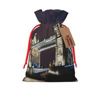Tower Bridge in London Sac cadeau avec poignées et étiquette, Parfait pour Noël, anniversaire, mariage ou quotidien - (S)