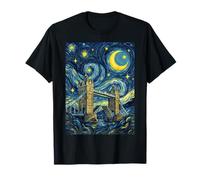 Tower Bridge Londres Angleterre Nuit étoilée Art Histoire Cadeau T-Shirt