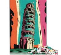 Tower of Pisa Italy Colors Puzzle Imposible,desafío Para Adultos Juego Educativo 1000 Piezas Obra De Arte De Juego De Para Adultos Y Niños A Partir De 12 Años 1000pcs (75x50cm)