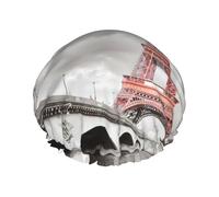 Tower Paris Bonnet de douche pour femme, élastique et réutilisable, double couche imperméable, bonnet de douche pour le bain