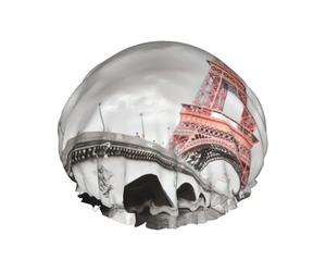 Tower Paris Bonnet de douche pour femme, élastique et réutilisable, double couche imperméable, bonnet de douche pour le bain