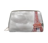 Tower Paris Petite trousse de maquillage portable en cuir avec fermeture éclair dorée, doré, One Size, Trousse de maquillage