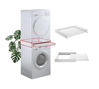 Tower Pro - Kit de superposition lave-linge + sèche-linge, Support pour superposer lave-linge et sèche-linge, avec tablette coulissante SUPSLW001