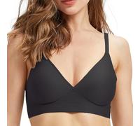 TOWINGO Soutien Gorge dans Srmature pour Femmes, Soutiens-Gorge Push Up, Bralettes Confortables à Col en V, Soutien-Gorge de Tous Les Jours pour Femmes, XL(Noir)