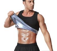 Towintec Débardeur Sudation pour Homme Costumes Amincissant Gilet Top Sauna Suit Shapewear Vêtement Ventre plat Perdre du poids Maigrir Manche Courte Entraînement Musculation Fitness Gym