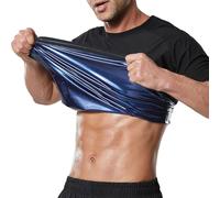 Towintec T-shirt de Sudation pour Homme Chemises à manches courtes Minceur Sauna Top Costume Shapewear Piège à chaleur Ventre plat Perdre du poids Amincissante Gilet Débardeur Musculation Fitness