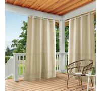 Town & Country Basics Exclusive Home Cabana Lot de 2 Panneaux de Rideaux Unis à œillets filtrant la lumière pour intérieur/extérieur, 137,2 x 304,8 cm, Naturel