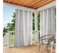 Town & Country Basics Exclusive Home Cabana Paire de Rideaux Unis à œillets filtrant la lumière pour intérieur/extérieur, 137,2 x 335,3 cm, Gris Nuage