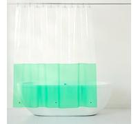 TOWN & COUNTRY PLAY Ciara Mod Doublure de Rideau de Douche 100% PEVA avec œillets antirouille, imperméable, Transparent/Vert, 177,8 x 182,9 cm