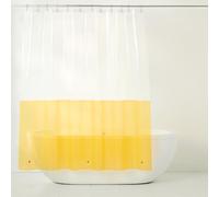 TOWN & COUNTRY PLAY Ciara Mod Doublure de Rideau de Douche 100% PEVA avec œillets antirouille, imperméable, Transparent/Jaune, 177,8 x 182,9 cm