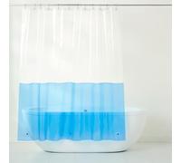 TOWN & COUNTRY PLAY Ciara Mod Doublure de Rideau de Douche 100% PEVA avec œillets antirouille, imperméable, Transparent/Bleu, 177,8 x 182,9 cm
